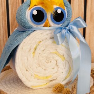 Luiertaart Baby Uiltje - blauw