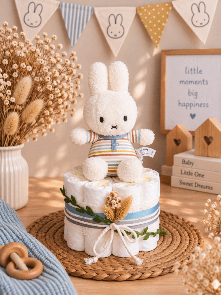 Babyshower cadeau luiertaart met Nijntje
