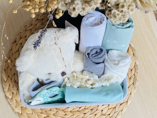 Kraamcadeau met beertje – mint - Afbeelding 2