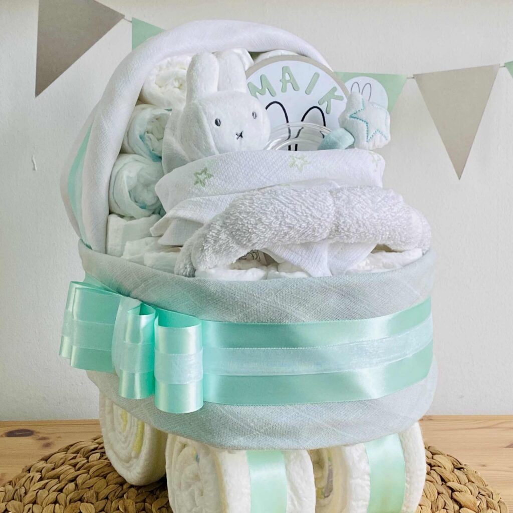 luiertaart wandelwagen nijntje mint kraamcadeau