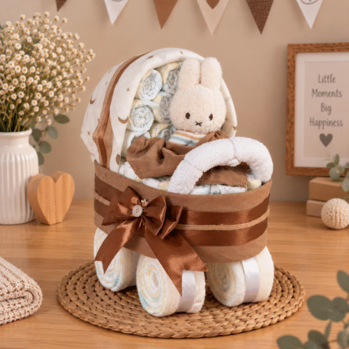 Luiertaart Wandelwagen Nijntje bruin met 47 Pampers
