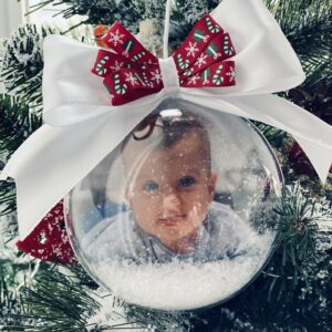 Doorzichtige kerstbal met foto - 10cm