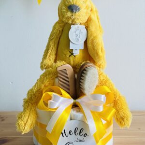 Luiertaartje met konijntje Richie - geel