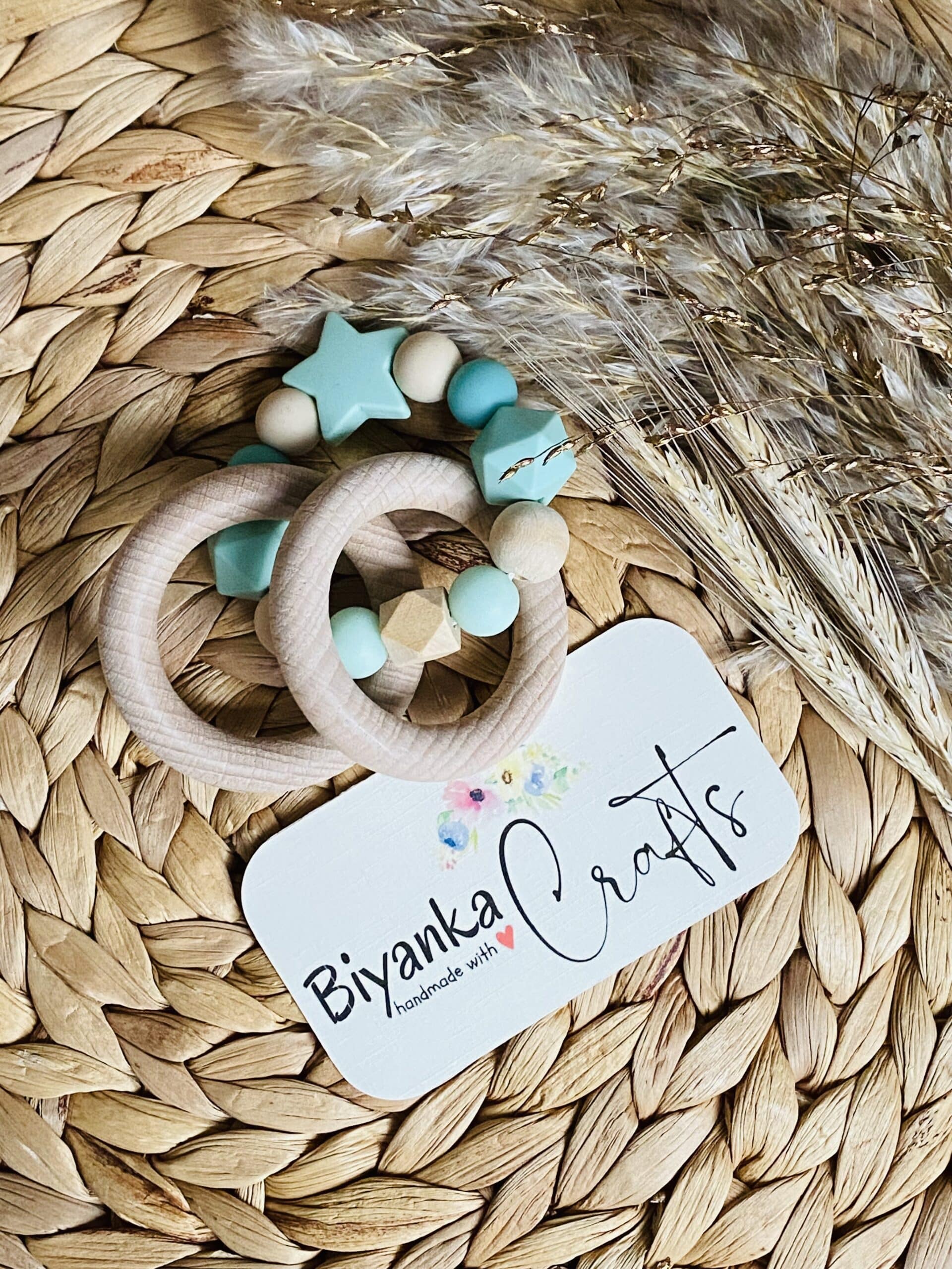 Kraamcadeau met bijtring - mint