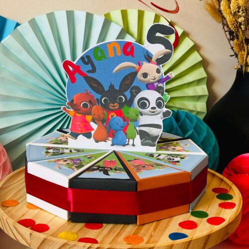 traktatie taart Konijntje Bing – kleurrijke traktatiedoosjes voor peuters