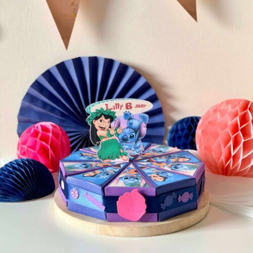 Doosjes met Lilo & Stitch figuren en blauw kleuren