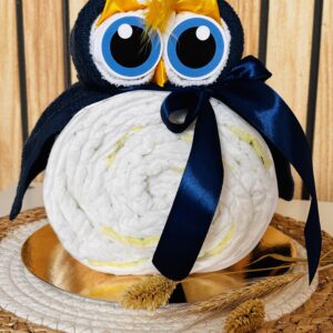 Luiertaart Baby Uiltje - donkerblauw