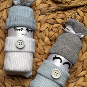 Kraamcadeau luierpopjes - blauw en grijs