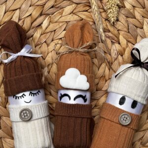Kraamcadeau luierpopjes - bruin