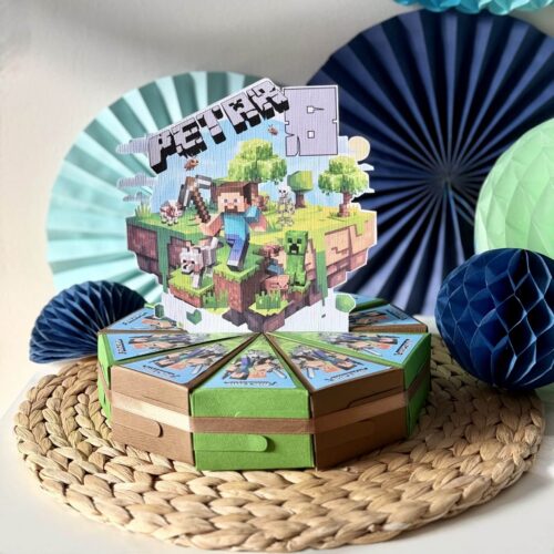 traktatie taart Minecraft – stoere traktatiedoosjes voor jongens